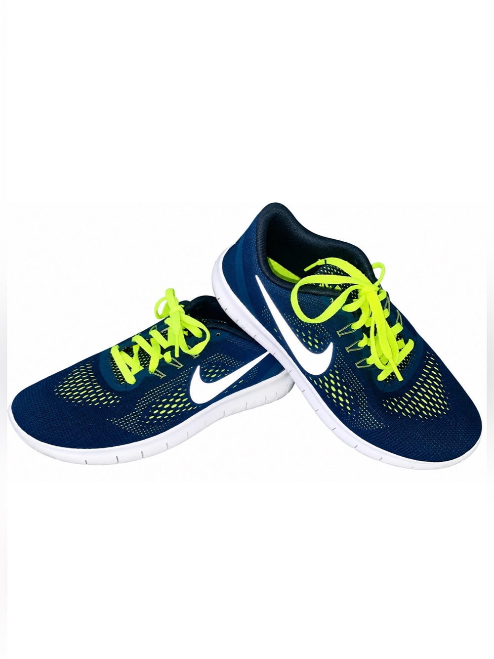 Nike Women’s Running Shoes Navy Neon Green White Size 6.5